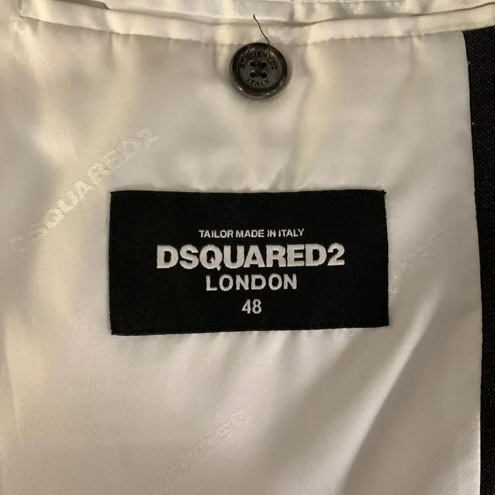 DSQUARED2 Size 38 Grey Brown Plaid Wool Peak Lapel Sport Coat